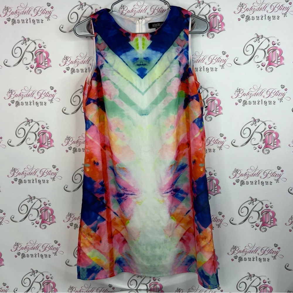 Papillon Blanc Multicolor Dress watercolor tank style tie dye Aztec